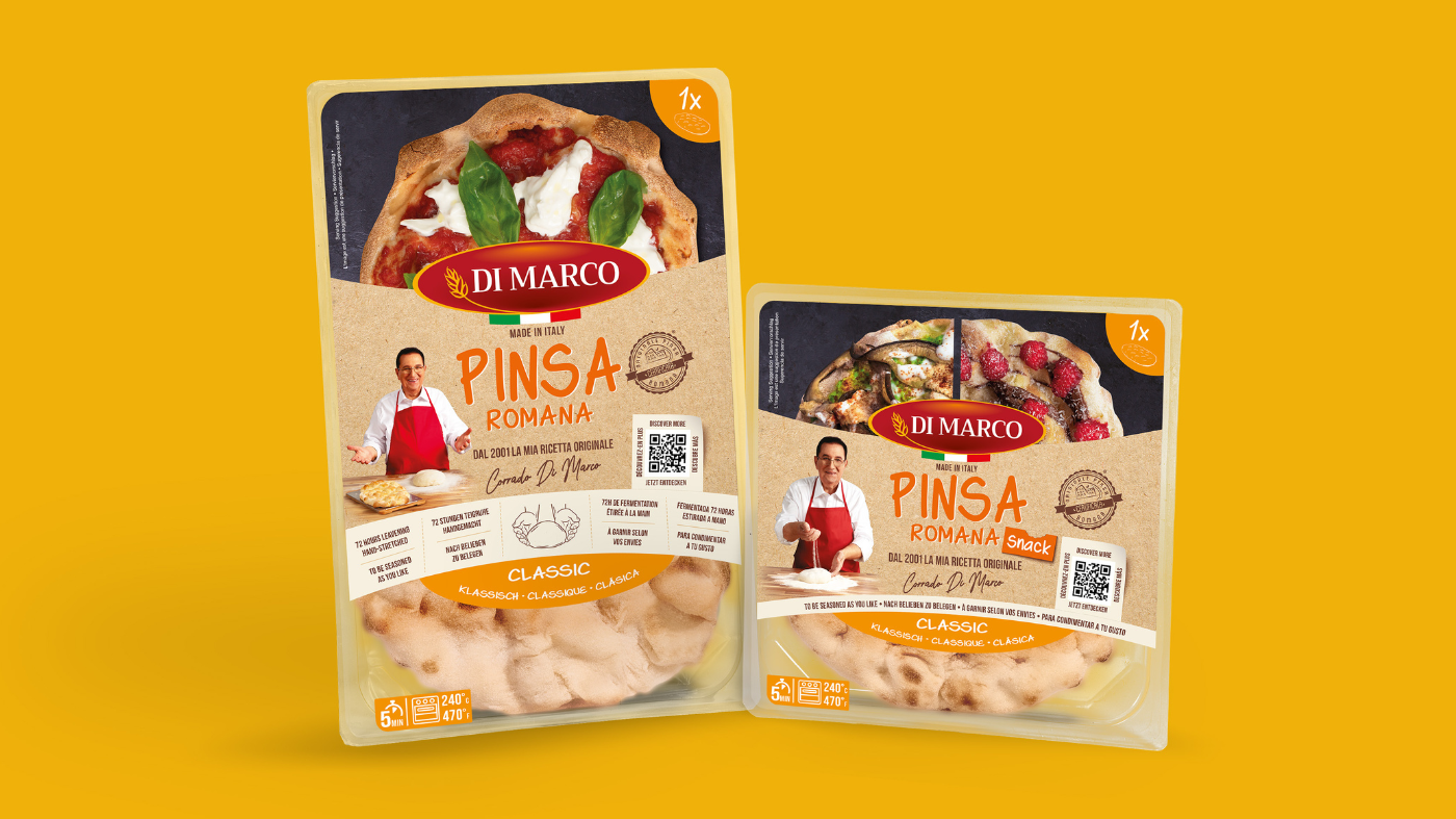 Пинса Романа Класик и Пинса Романа-мини на Di Marco в ритейл опаковка